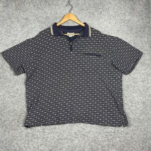 Arizona Polo 1/4 Zip Shirt Mens XL Gray Geometric Abstract Print Short Sleeve